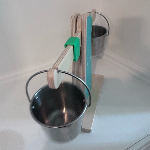 Lovevery Every Which Weigh Scale with Buckets Wooden Toy Enthusiast Play Kit - Picture 4 of 13